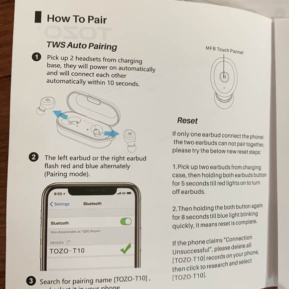 Wireless waterproof earbuds — worn twice - Picture 4 of 5